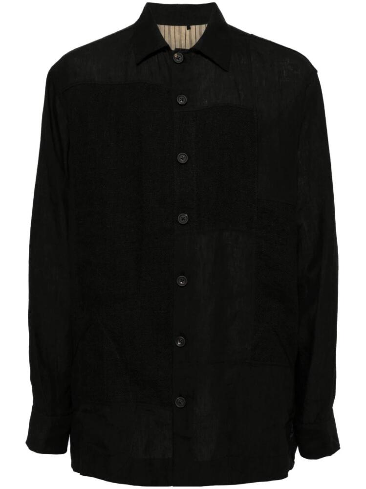 Ziggy Chen patchwork shirt - Black Cover