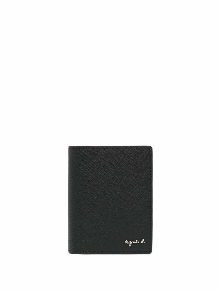 agnès b. bi-fold leather cardholder - Black Cover