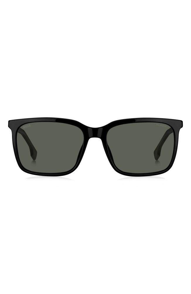 BOSS 57mm Rectangular Sunglasses in Black Cover