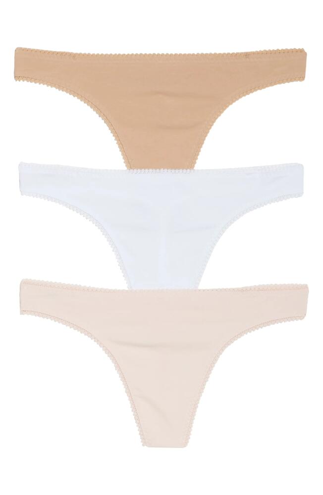 On Gossamer Cabana Cotton 3-Pack Thongs in Champagne/Blush/White Cover