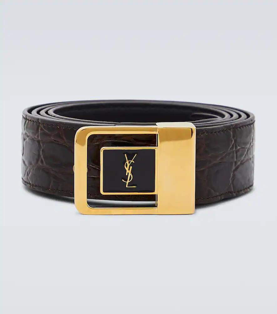 Saint Laurent La 66 croc-effect leather belt Cover