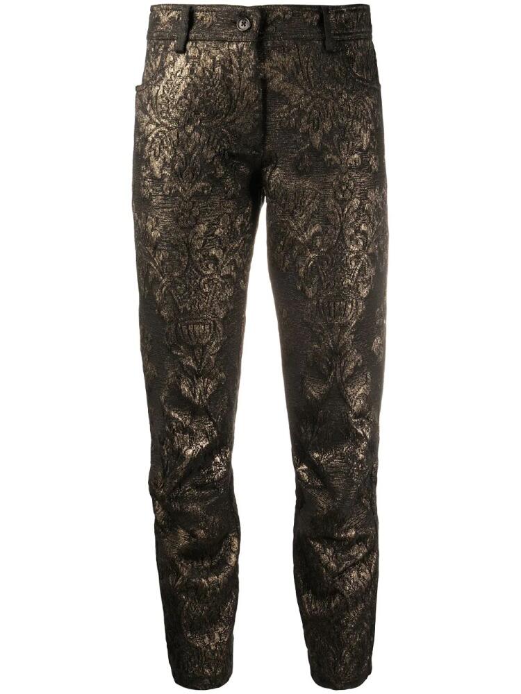 Ann Demeulemeester cropped metallic thread trousers - Black Cover