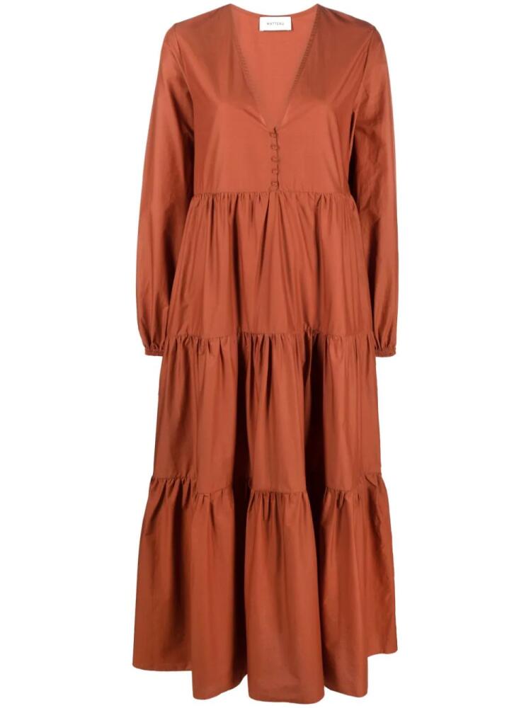 Matteau panelled organic cotton maxi dress - Orange Cover