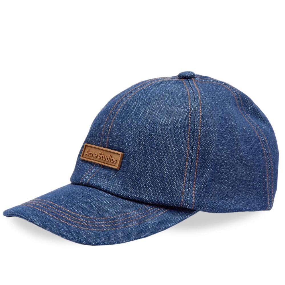 Acne Studios Men's Carliy Denim Patch Cap in Indigo Blue Cover