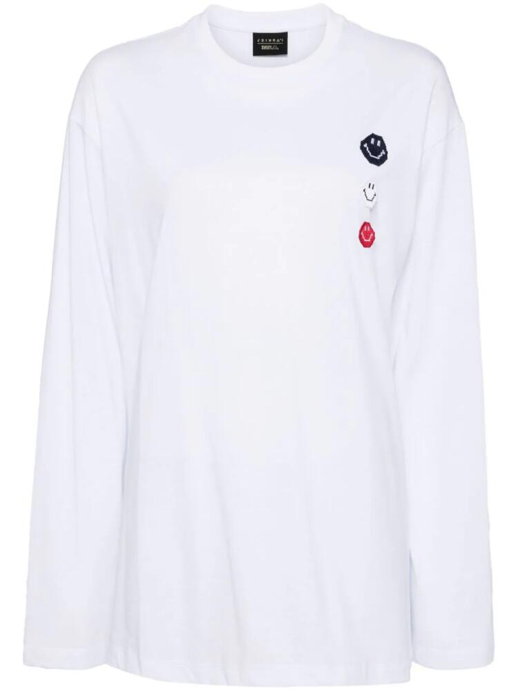 Joshua Sanders smiley-motif long-sleeved t-shirt - White Cover