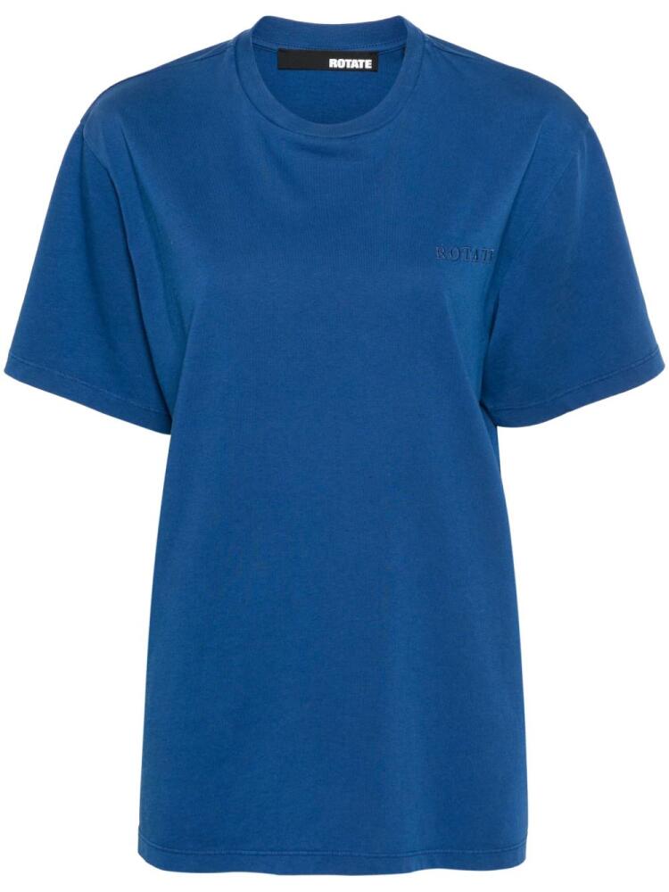 ROTATE BIRGER CHRISTENSEN logo-embroidered cotton T-shirt - Blue Cover