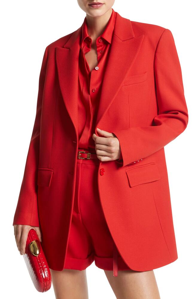 Michael Kors Collection Double Face Crepe Boyfriend Blazer in Poppy Cover