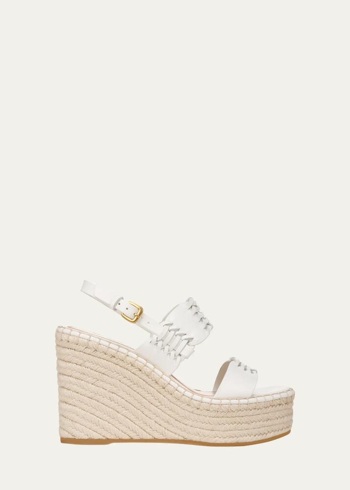 Veronica Beard Riya Woven Leather Wedge Espadrilles Cover