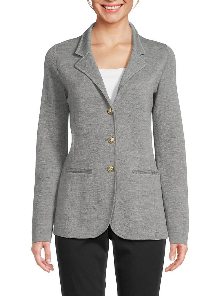 Bruno Magli Women's Cashmere Knit Blazer - Grey Cover