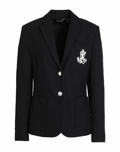 Lauren Ralph Lauren Patch Jacquard Blazer Woman Blazer Black Cotton, Elastane Cover