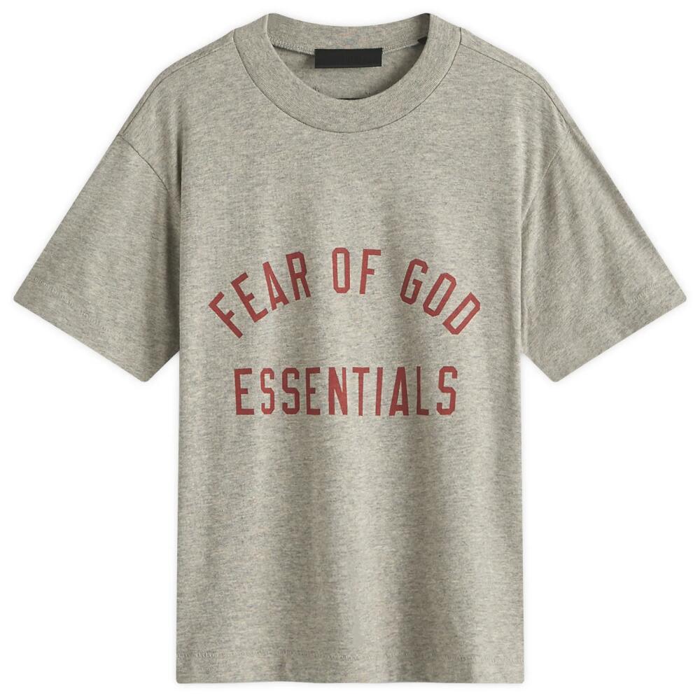 FEAR OF GOD ESSENTIALS Women's Tri-Blend Crewneck T-Shirt in Dark Heather Cover