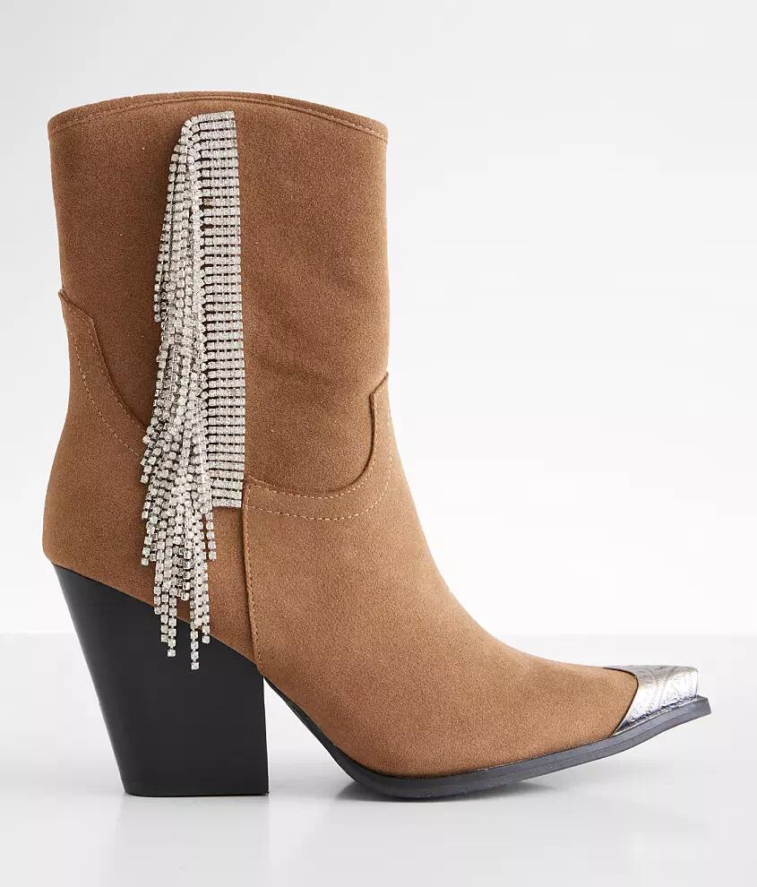 Oasis Society Rhinestone Fringe Western Ankle Boot Cover