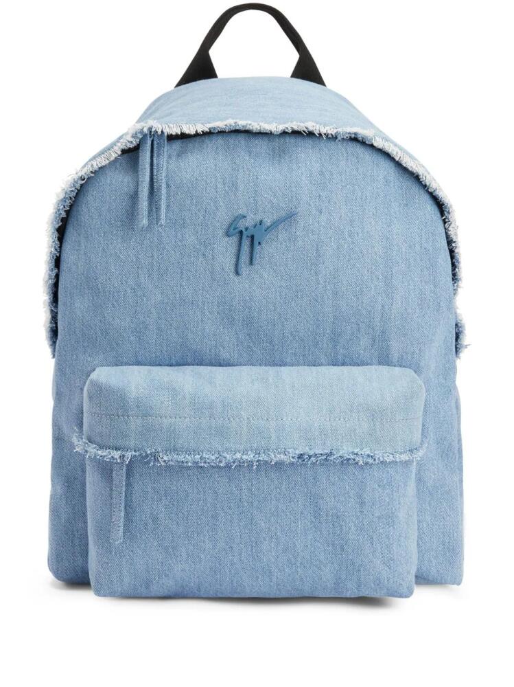 Giuseppe Zanotti frayed denim backpack - Blue Cover