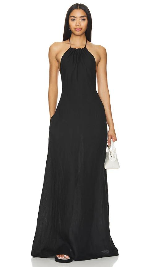 NILI LOTAN Lelia Halterneck Dress in Black Cover