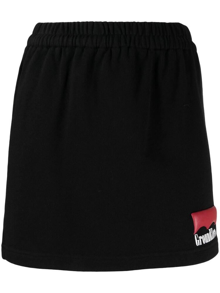 Ground Zero logo-print jersey mini skirt - Black Cover