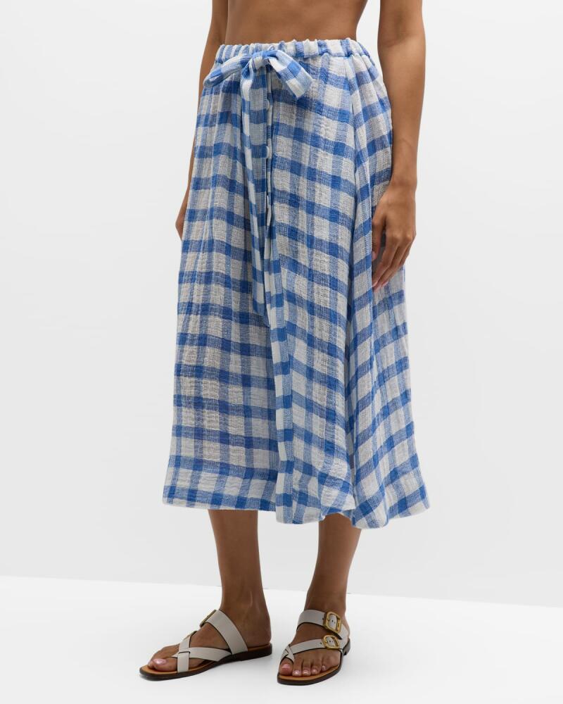 Lisa Marie Fernandez Gingham Full Circle Midi Skirt Cover