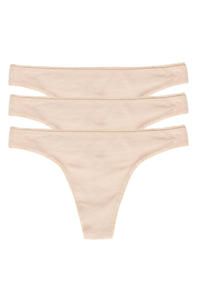 On Gossamer Cabana Cotton 3-Pack Thongs in Champagne Cover