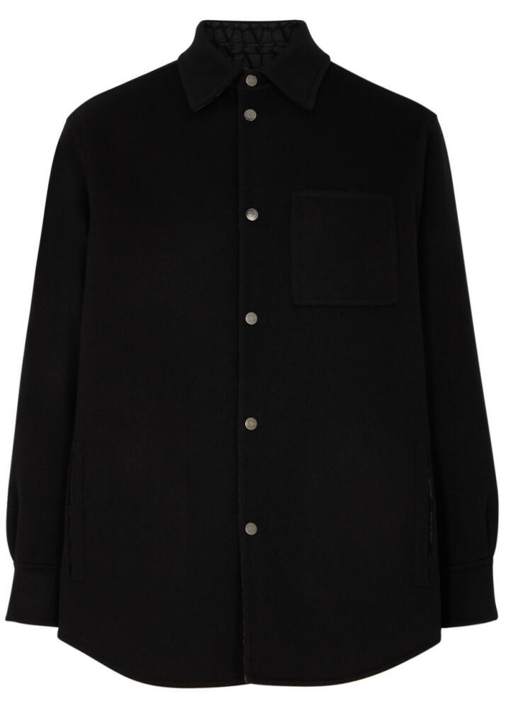 Valentino Toile Iconographe Reversible Wool-blend Overshirt - Black Cover