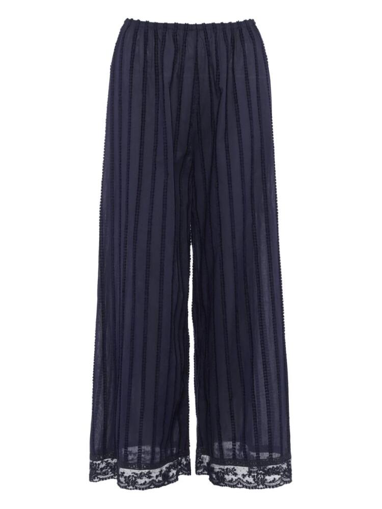 ERES lace-trim wide-leg trousers - Blue Cover