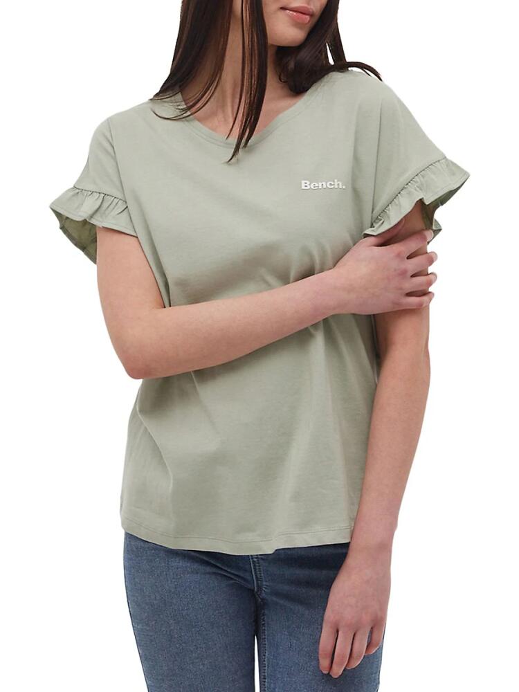 Bench. Women's The Velmina Ruffle Tee - Sage Cover