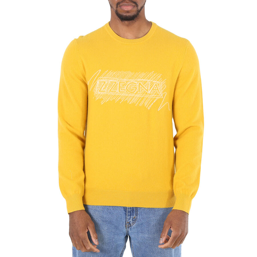 Ermenegildo Zegna Mens Sweaters Yellow Logo Cn Swt Cover