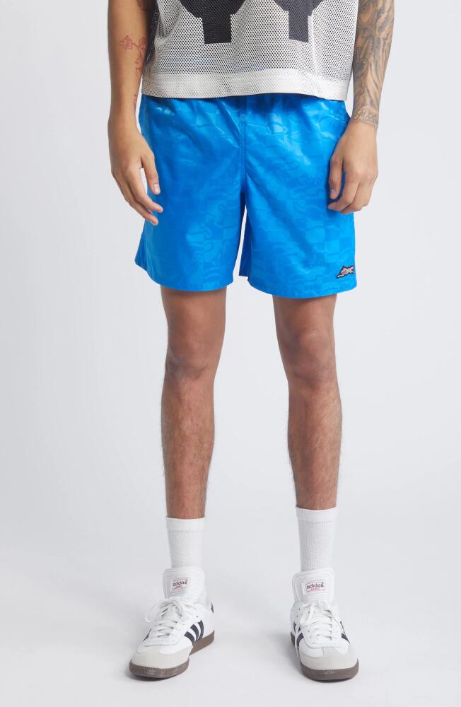 ICECREAM Running Check Nylon Drawstring Shorts in French Blue Cover