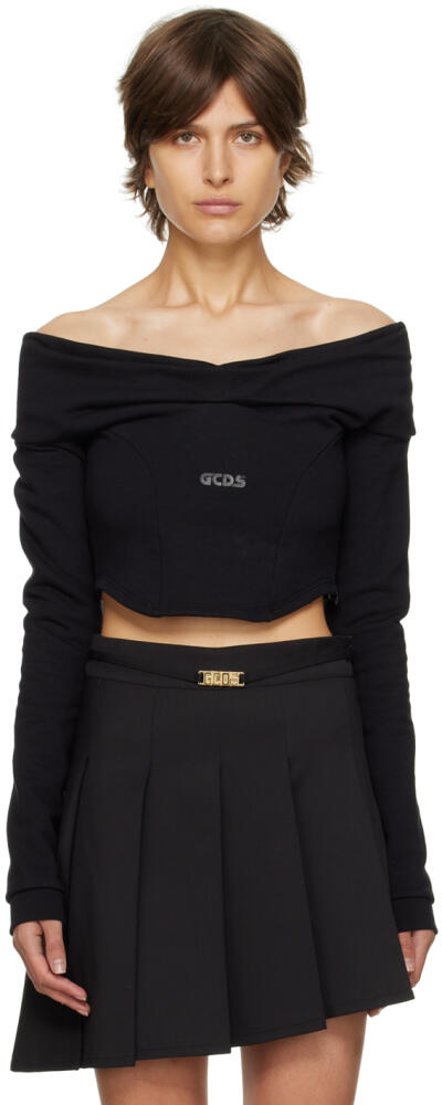 GCDS Black Court Long Sleeve T-Shirt Cover