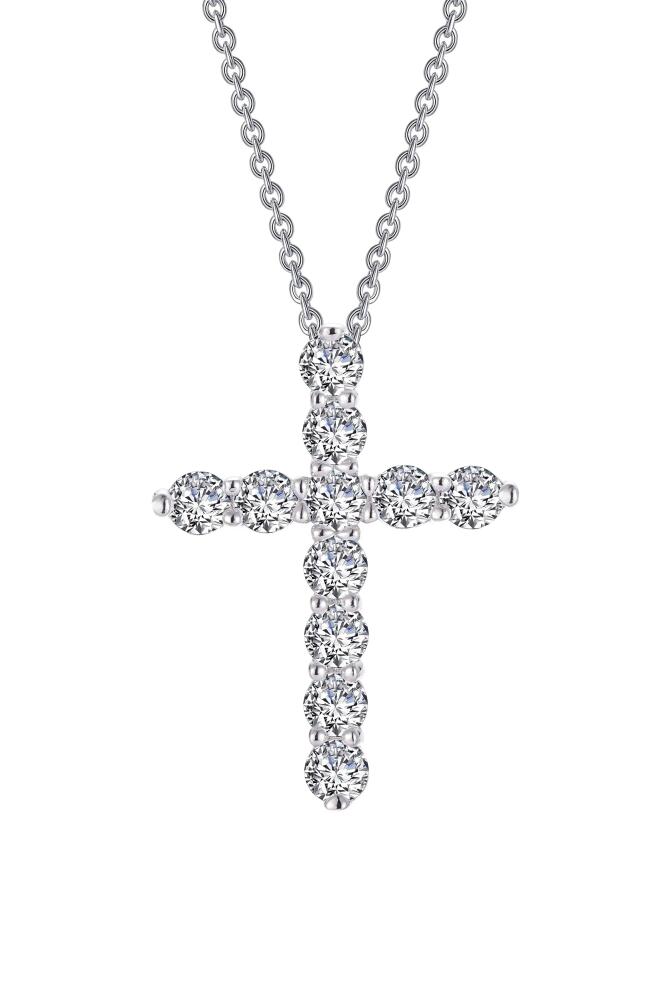 Lafonn Simulated Diamond Cross Pendant Necklace in Silver/Clear Cover