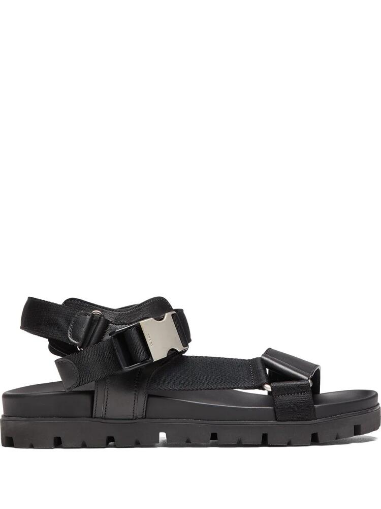 Prada tape-strap flat sandals - Black Cover