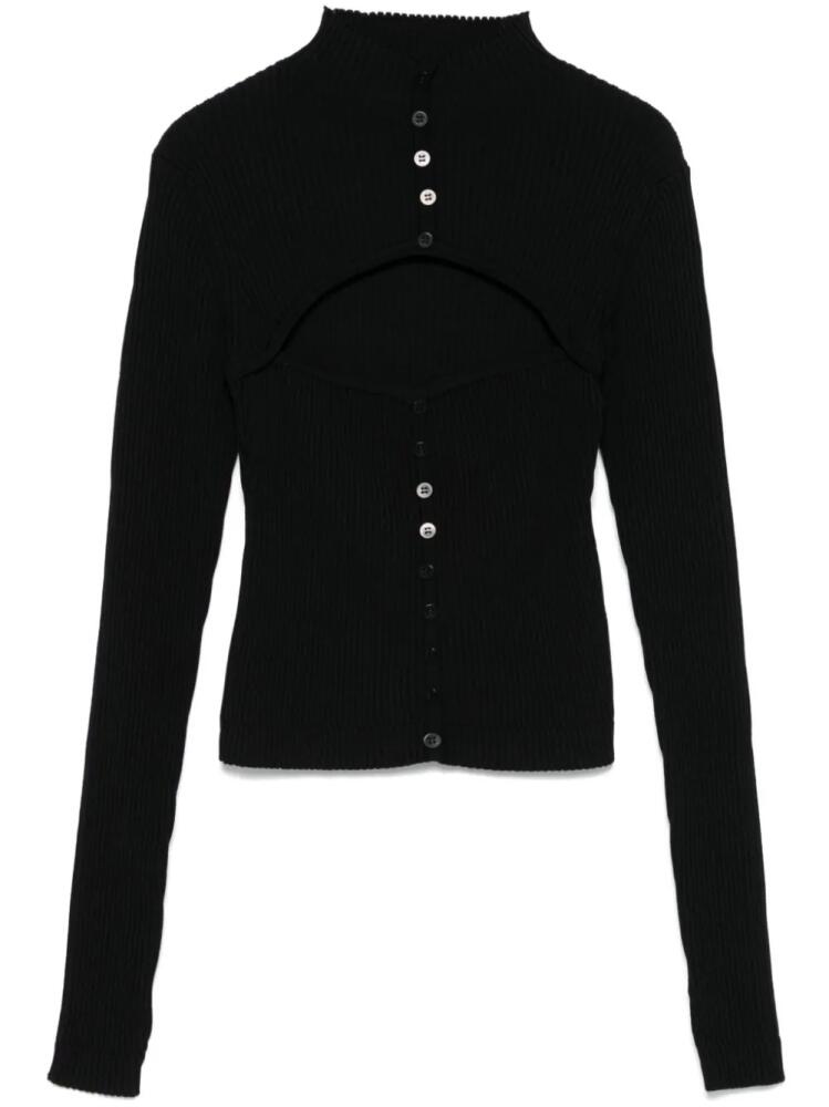 ANDREĀDAMO ribbed cut-out sweater - Black Cover