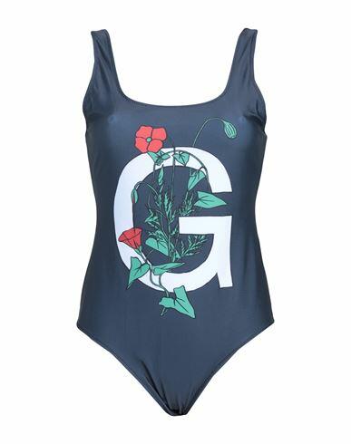 Ganni Woman One-piece swimsuit Steel grey Recycled polyester, Elastane Cover