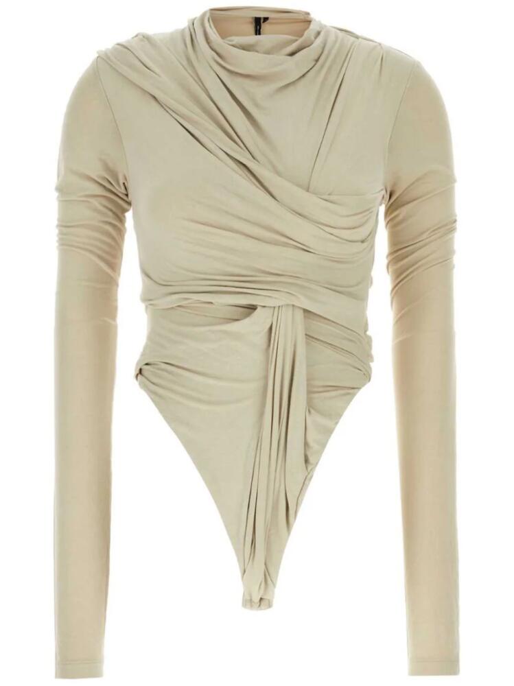 ENTIRE STUDIOS draped jersey bodysuit - Neutrals Cover