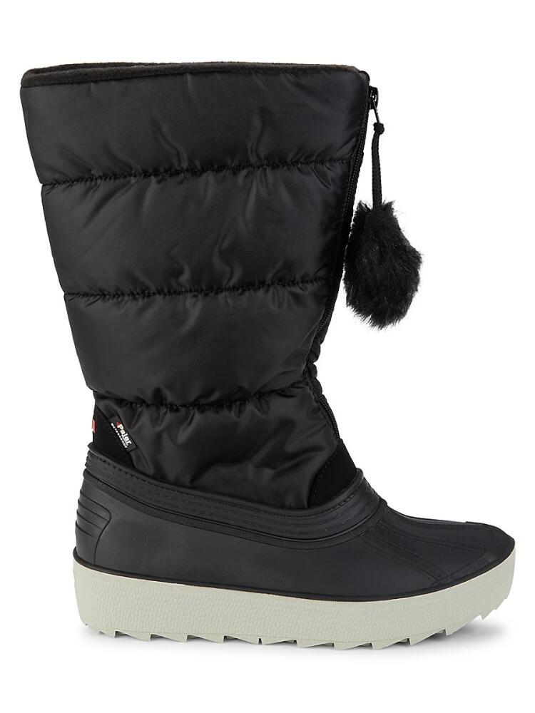 Pajar Women's Fay Quilted Faux Fur Pom Pom Snow Boots - Black Cover