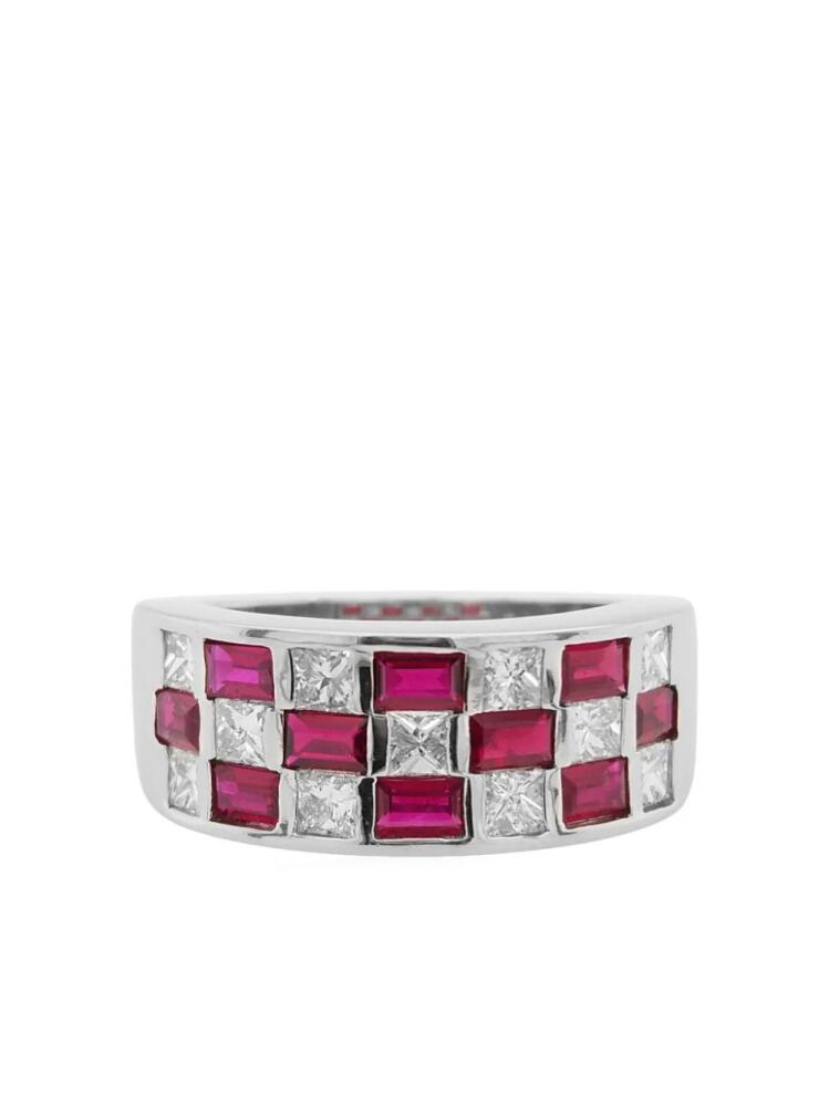 HYT Jewelry platinum diamond and ruby ring - Red Cover