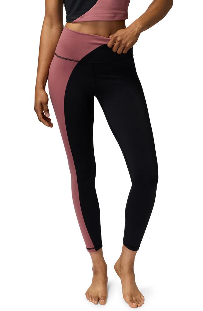 Spiritual Gangster Zoe Colorblock Jersey Leggings in Rosewood/Black Cover