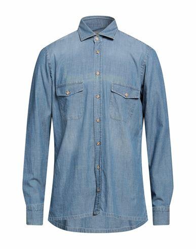 Dandylife By Barba Man Denim shirt Blue Size 15 ½ Cotton Cover