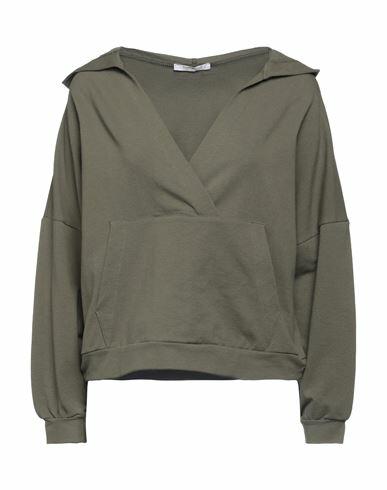 Bellwood Woman Sweatshirt Military green Cotton, Elastane Cover