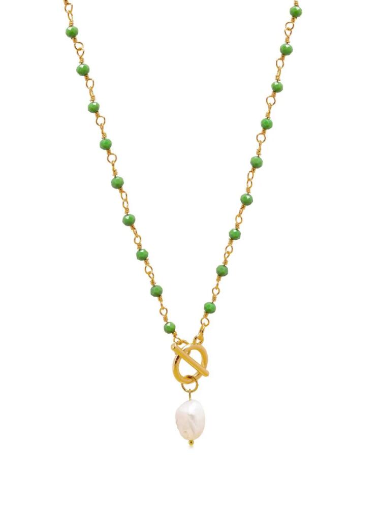 Nialaya Jewelry pearl-pendant wrap necklace - Green Cover