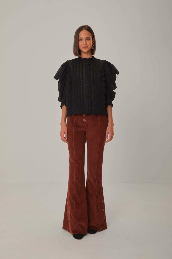 FARM Rio Brown Flare Pants Cover