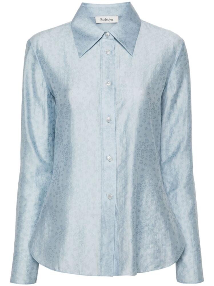 Rodebjer Carmen floral-embroidered shirt - Blue Cover