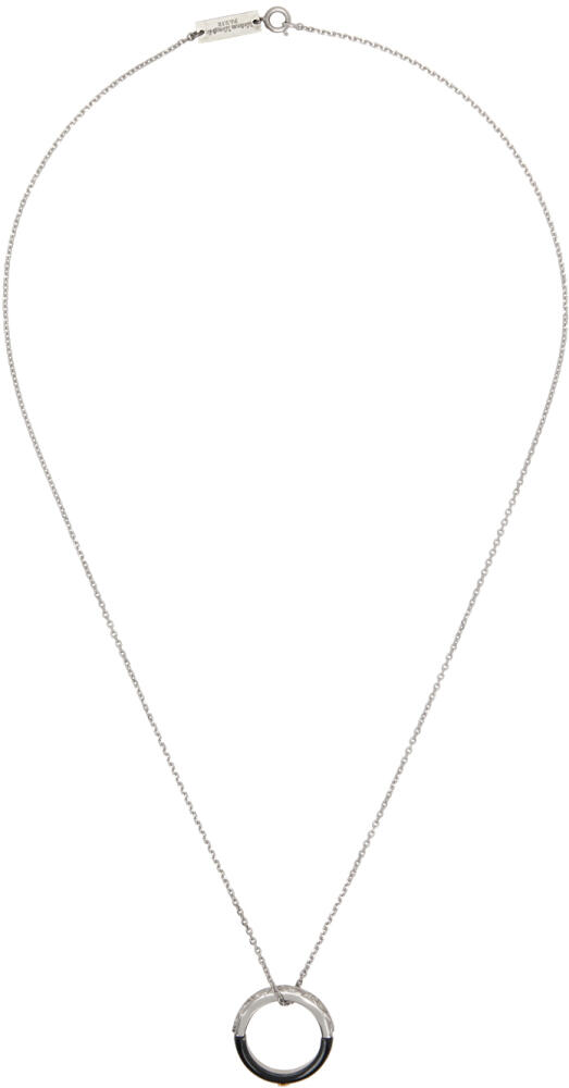 Maison Margiela Silver & Black Enamel Necklace Cover