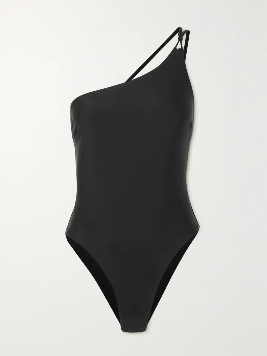 Matteau - One-shoulder Stretch-repreve Swimsuit - Black Cover