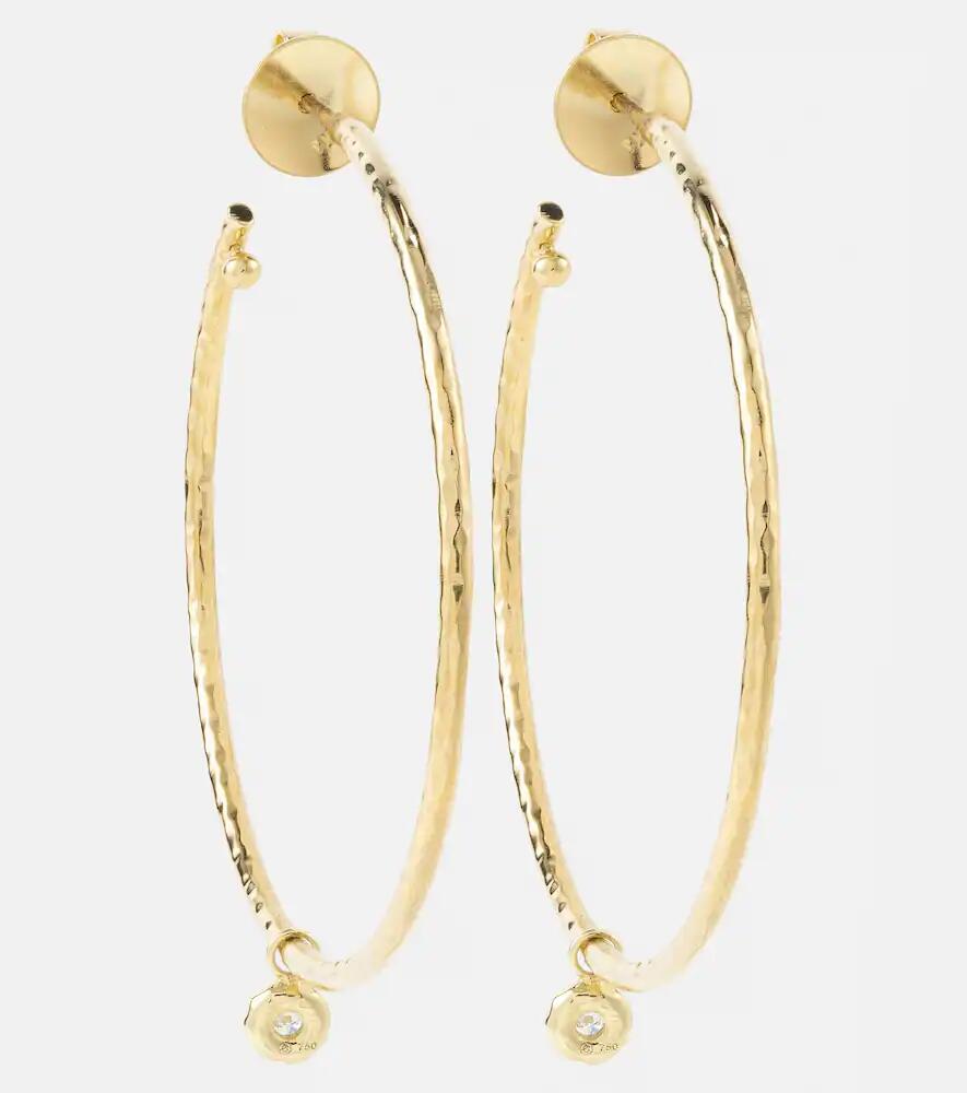 Octavia Elizabeth Nesting Gem Medium 18kt gold hoop earrings with diamonds Cover