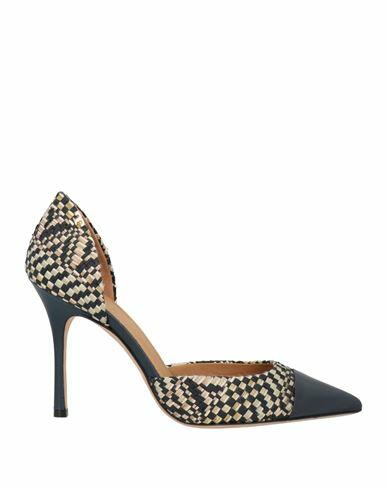 Tory Burch Woman Pumps Navy blue Leather, Textile fibers Cover