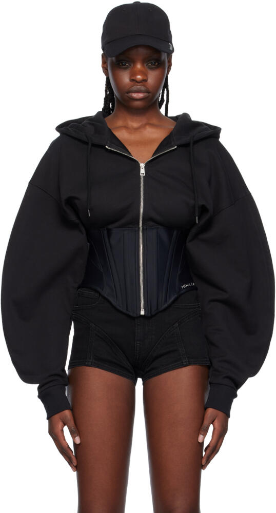 Mugler Black Corseted Hoodie Cover