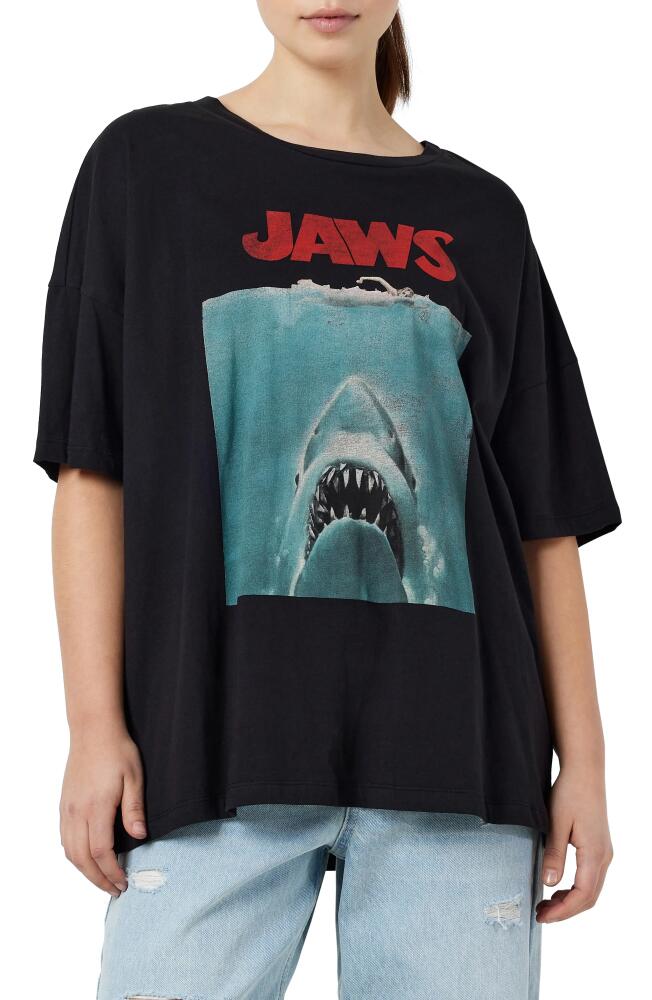 Noisy may Jaws Cotton Graphic T-Shirt in Black Printjaws Cover