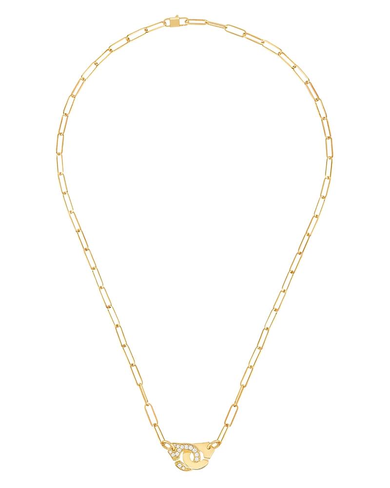 Dinh Van 18K Yellow Gold Menottes Diamond Interlocking Link Necklace, 16.5 - Exclusive Cover