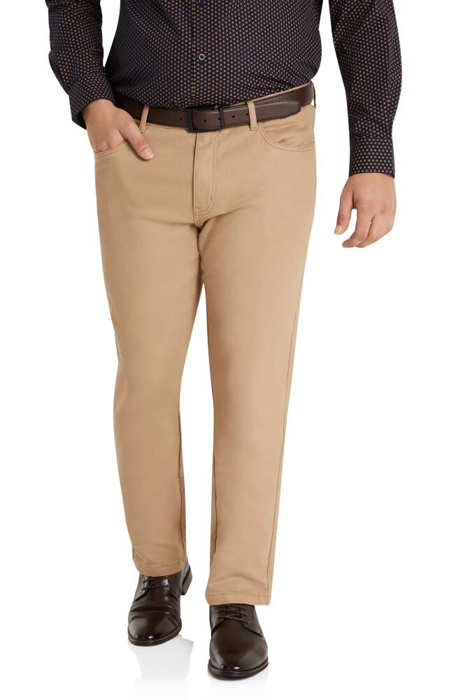 Johnny Bigg Murphy Stretch Cotton Knit Chinos in Sand Cover