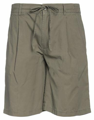 Grey Daniele Alessandrini Man Shorts & Bermuda Shorts Military green Cotton Cover