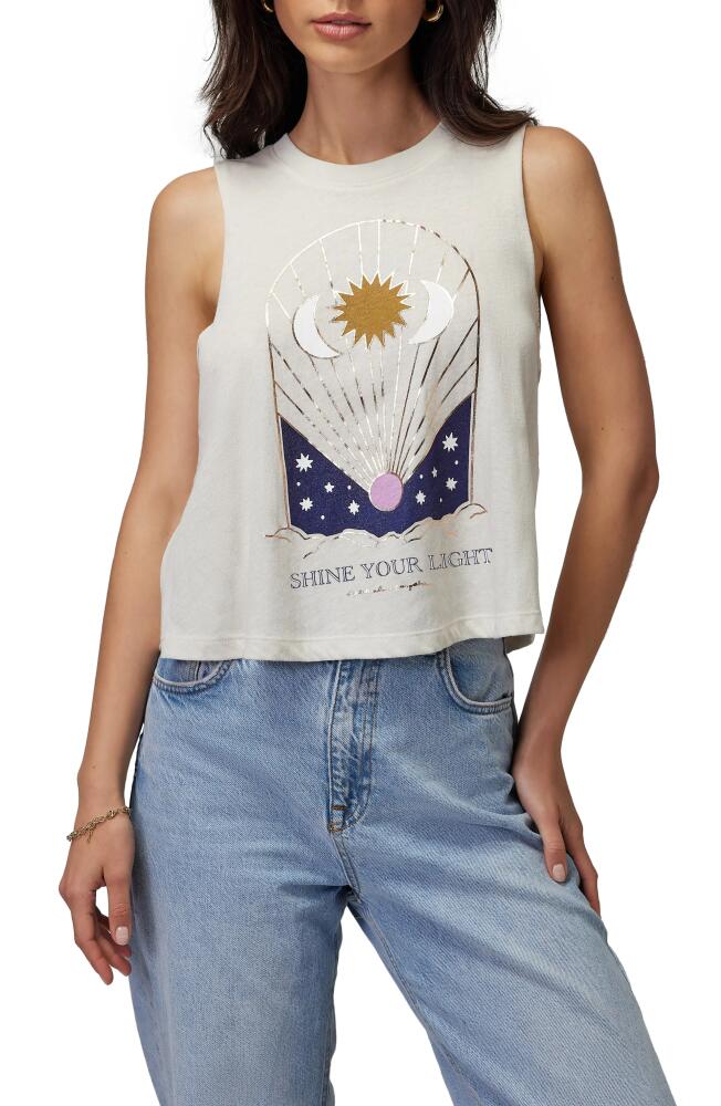 Spiritual Gangster Shine Your Light Graphic Tank in White Sand Cover